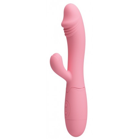 Rabbit Vibrant - Snappy Rose - Forme Semi-Gland - Rechargeable - 19,5 cm / Ø 3,2 cm - Pretty Love