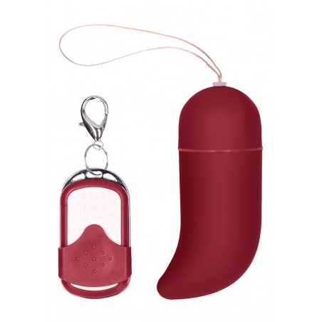 Œuf Vibrant Incurvé - G-Spot Curve Bordeaux - Télécommandé - Waterproof - 8,5 cm / Ø 3,4 cm - Shots Toys