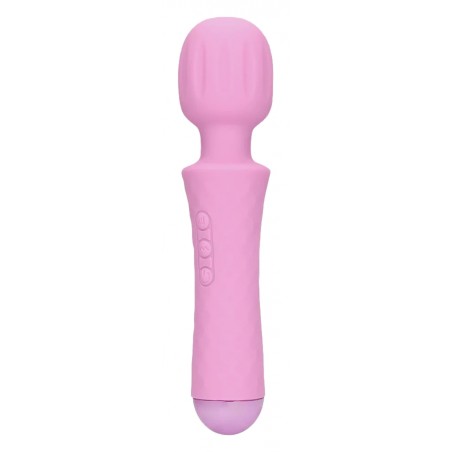 Stimulateur clitoridien Compact - Mini Wand Pinkie Rose - Waterproof - Rechargeable - 20 cm / Ø 4,6 cm - Loveline