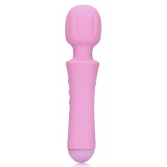 Stimulateur clitoridien Compact - Mini Wand Pinkie Rose - Waterproof - Rechargeable - 20 cm / Ø 4,6 cm - Loveline