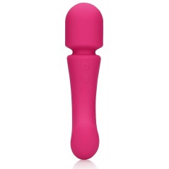 Vibromasseur Ou Wand Compact - Double Side Fuchsia - Massage - Waterproof - Rechargeable - 14 cm / Ø 3,2 cm - Loveline