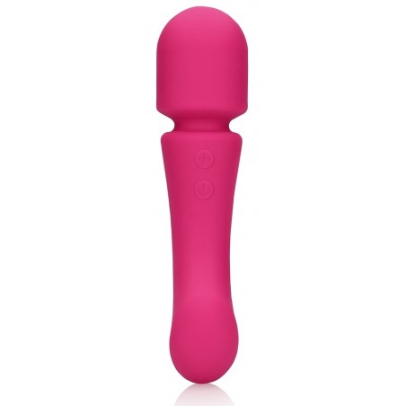 Vibromasseur Ou Wand Compact - Double Side Fuchsia - Massage - Waterproof - Rechargeable - 14 cm / Ø 3,2 cm - Loveline