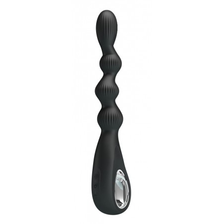 Chapelet Anal Vibrant - Federer Noir - 4 Boules - Waterproof - Rechargeable - 13,5 cm / Ø De 1,5 A 2,7 cm - Analtech