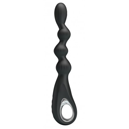 Chapelet Anal Vibrant - Federer Noir - 4 Boules - Waterproof - Rechargeable - 13,5 cm / Ø De 1,5 A 2,7 cm - Analtech