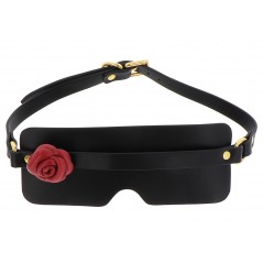 Loup Wild Roses Noir - Yeux Masqués - Rose Rouge - Sangle Ajustable et Boucle Dorée - Taboom