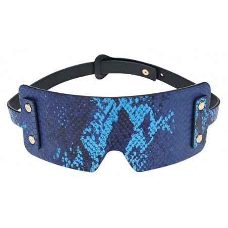 Loup Florence Bleu Irisé - Yeux Masqués - Sangle Ajustable et Boucle Dorée - 7,5 cm / 23 cm - Ouch