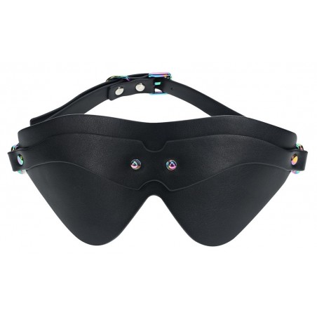 Loup Venise Noir - Yeux Masqués - Sangle Ajustable et Boucle Irisée - 9 cm / 23 cm - Ouch