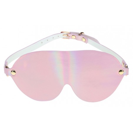 Loup Paris Rose Irisé - Yeux Masqués - Sangle Ajustable et Boucle Dorée - 8,5 cm / 19 cm - Ouch