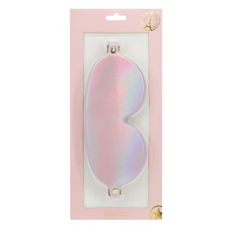 Loup Paris Rose Irisé - Yeux Masqués - Sangle Ajustable et Boucle Dorée - 8,5 cm / 19 cm - Ouch