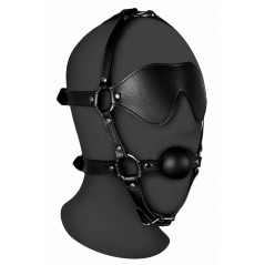 Bâillon Muselière Gag Xtreme Noir - Boule Pleine Ø 4 Cm - Loup 20 cm - Harnais A Sangles Réglables - Ouch