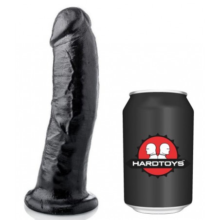 Gode Réaliste Eliott Noir - Courbé - Ventouse / Harnais - 18 cm / Ø 4,5 cm - Hardtoys