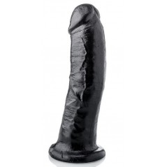 Gode Réaliste Eliott Noir - Courbé - Ventouse / Harnais - 18 cm / Ø 4,5 cm - Hardtoys