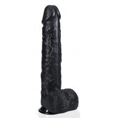 Gode Réaliste XXXXL De Luxe - Noir - Avec Testicules - Ventouse / Harnais - 29 cm / Ø 7 cm - Real Rock