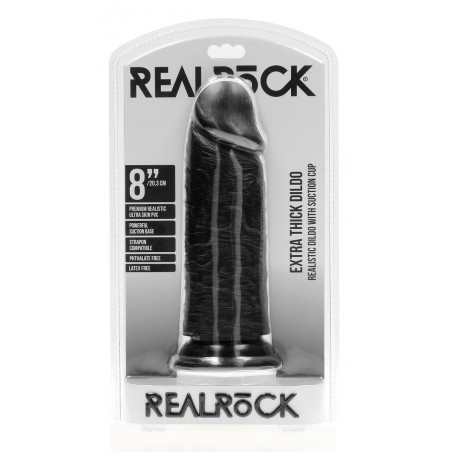 Gode Réaliste Extra Thick XXL - Ventouse / Harnais - 20,5 cm / Ø 6,5 cm - Real Rock