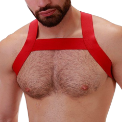 Harnais Pour Homme Matt Rouge - Elastique - Sangles 4 cm - S / M / L / XL - Barcode Berlin