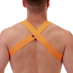 Harnais Pour Homme Matt Jaune - Elastique - Sangles 4 cm - Tailles : XS / S / M / L / XL - Barcode Berlin