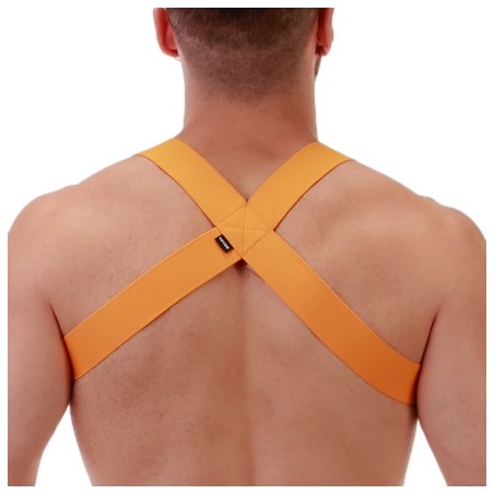 Harnais Pour Homme Matt Jaune - Elastique - Sangles 4 cm - Tailles : XS / S / M / L / XL - Barcode Berlin