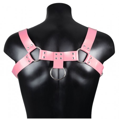 Harnais Pour Homme Harnis - Simili Cuir Bleu - Sangles Réglables - Rivets Et Anneaux Métalliques - Du S Au XL - BDSMaster