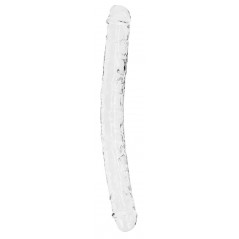Dong Crystaldong Transparent - Double Gode Nervuré - 34 Cm / Ø De 3,5 Cm A 3,8 Cm - Real Rock