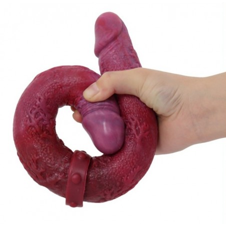 Double Gode Duo Freak Rose Et Violet - Dong Réaliste - 2 Glands Saillants - 38 Cm / Ø De 3,5 A 4 Cm - DoublePlayz