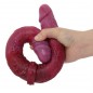 Double Gode Duo Freak Rose Et Violet - Dong Réaliste - 2 Glands Saillants - 38 Cm / Ø De 3,5 A 4 Cm - DoublePlayz