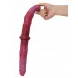 Double Gode Duo Freak Rose Et Violet - Dong Réaliste - 2 Glands Saillants - 38 Cm / Ø De 3,5 A 4 Cm - DoublePlayz