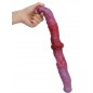 Double Gode De Luxe Duo Ended Ondulé - Rose Et Violet - Dong Semi Réaliste - 39 Cm / Ø De 3,2 A 4,4 Cm - DoublePlayz