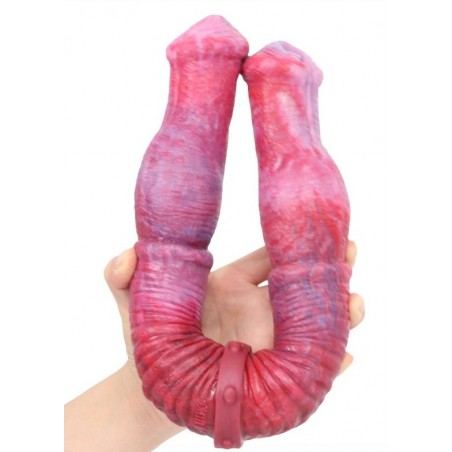 Double Gode De Luxe Duo Wolf Rose Et Violet - Dong Semi Réaliste - 2 Glands Circoncis - 48 Cm / Ø De 3,8 A 5,2 Cm - DoublePlayz