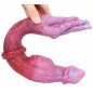 Double Gode XXL De Luxe Duo Hand Monster Rose Et Violet - Dong A 2 Côtés - 42 Cm / Ø 7,5 Cm Et 6 Cm - DoublePlayz