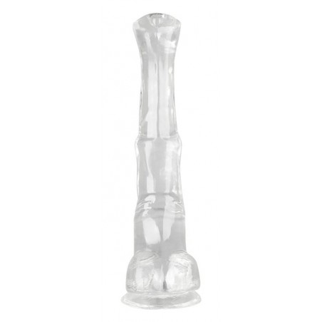 Gode Monster Hestur S Transparent - Ventouse Ou Harnais - Forme De Sexe De Cheval A Gland Plat - 20 cm / Ø 4,5 cm - ClearnyHorny