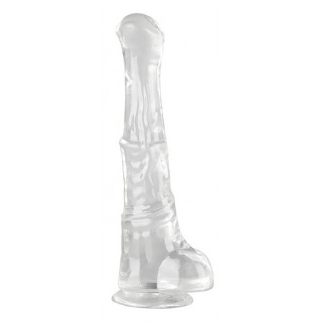 Gode Monster Hestur S Transparent - Ventouse Ou Harnais - Forme De Sexe De Cheval A Gland Plat - 20 cm / Ø 4,5 cm - ClearnyHorny