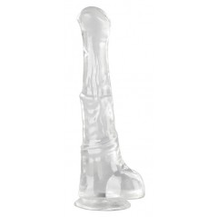 Gode Monster Hestur M Transparent - Ventouse Ou Harnais - Forme De Sexe De Cheval A Gland Plat - 24 cm / Ø 5,5 cm - ClearnyHorny