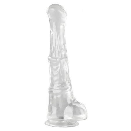 Gode Monster Hestur M Transparent - Ventouse Ou Harnais - Forme De Sexe De Cheval A Gland Plat - 24 cm / Ø 5,5 cm - ClearnyHorny
