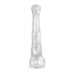 Gode Monster Hestur M Transparent - Ventouse Ou Harnais - Forme De Sexe De Cheval A Gland Plat - 24 cm / Ø 5,5 cm - ClearnyHorny