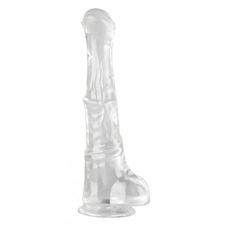Gode Monster Hestur L Transparent - Ventouse Ou Harnais - Forme De Sexe De Cheval A Gland Plat - 28 cm / Ø 6,5 cm - ClearnyHorny