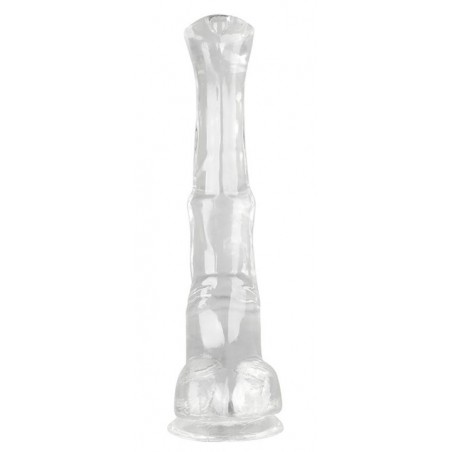 Gode Monster Hestur L Transparent - Ventouse Ou Harnais - Forme De Sexe De Cheval A Gland Plat - 28 cm / Ø 6,5 cm - ClearnyHorny