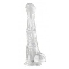 Gode Monster Hestur XL Transparent - Ventouse / Harnais - Forme De Sexe De Cheval A Gland Plat - 32 cm / Ø 7,5 cm - ClearnyHorny