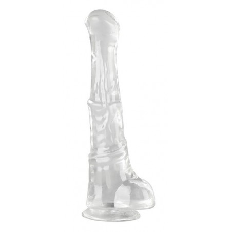 Gode Monster Hestur XL Transparent - Ventouse / Harnais - Forme De Sexe De Cheval A Gland Plat - 32 cm / Ø 7,5 cm - ClearnyHorny