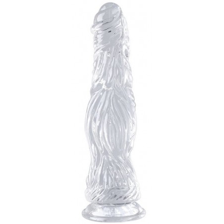 Gode Kail S Transparent - Ventouse Ou Harnais - Ondulé - Gland Saillant - 21 cm / Ø De 3,5 A 5,5 cm - ClearnyHorny