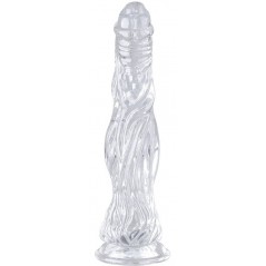 Gode Kail M Transparent - Ventouse Ou Harnais - Ondulé - Gland Saillant - 23 cm / Ø De 4 A 6 cm - ClearnyHorny