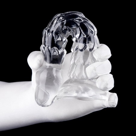 Gode Scales Mush L Transparent - A Ventouse - Relief En Ecailles - Tête De Serpent - 20 cm / Ø De 3 A 4,5 cm - ClearnyHorny
