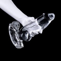 Gode Koenigle M Transparent - A Ventouse - Forme Animale Avec Base En Que De Poule - 20 cm / Ø 7 cm - ClearnyHorny