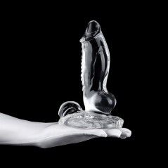 Gode Koenigle XL Transparent - A Ventouse - Forme Animale Avec Base En Que De Poule - 26 cm / Ø 9 cm - ClearnyHorny