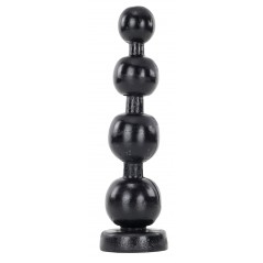 Plug Anal Prison Beads - Vinyle Noir - Chapelet de 4 Boules - Waterproof - 25 cm / Ø De 4 Cm A 6,2 Cm - Hardtoys