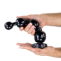 Plug Anal Prison Beads - Vinyle Noir - Chapelet de 4 Boules - Waterproof - 25 cm / Ø De 4 Cm A 6,2 Cm - Hardtoys