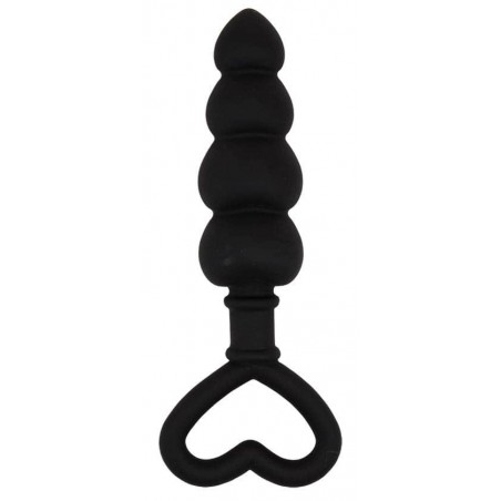 Chapelet Anal Luv Beads Probe - Silicone Noir - 4 Billes - Flexible - Etanche - 11 cm / Ø De 2,3 cm A 3,3 cm - Chisa Novelties