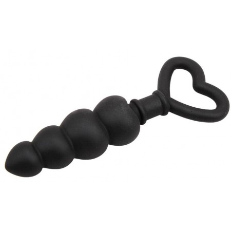 Chapelet Anal Luv Beads Probe - Silicone Noir - 4 Billes - Flexible - Etanche - 11 cm / Ø De 2,3 cm A 3,3 cm - Chisa Novelties