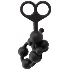 Chapelet Anal Black Mont Beads - Silicone Noir - 10 Billes - Flexible - Etanche - 30 cm / Ø De 1 cm A 2,4 cm - Chisa Novelties