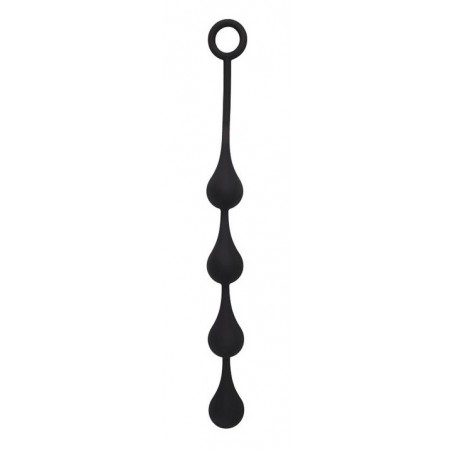 Chapelet Anal Penetrator S Noir - 4 Billes En Forme De Gouttes - Flexible - Etanche - 29 cm / Ø 3 cm - Chisa Novelties