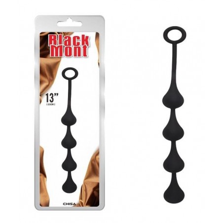 Chapelet Anal Penetrator S Noir - 4 Billes En Forme De Gouttes - Flexible - Etanche - 29 cm / Ø 3 cm - Chisa Novelties